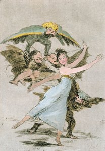 No te escaparas（You Will Not Escape）、 &39;Los Caprichos&39;のプレート72、18世紀後半（カラー彫刻） 作： Francisco de Goya